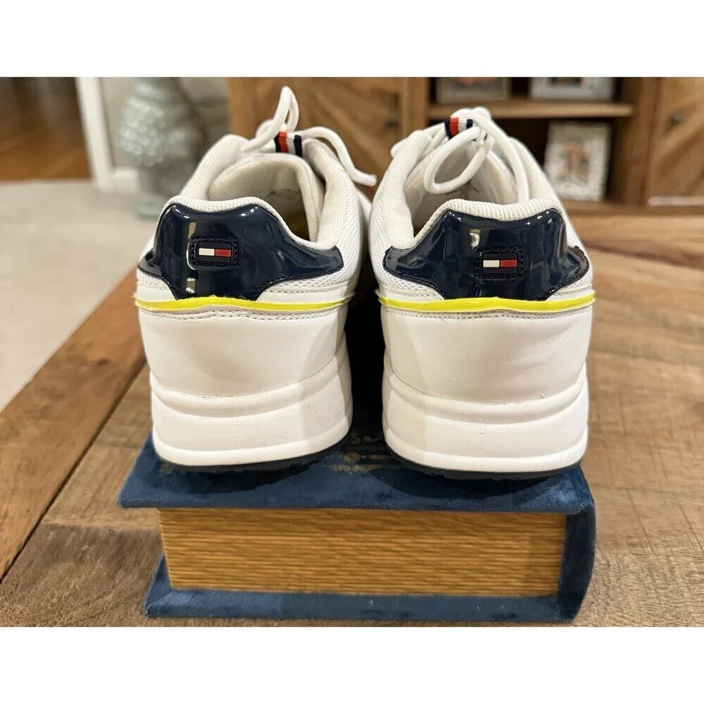 Tommy Hilfiger Twraakel-M Sneakers Womens 10 White Yellow Blue Lace Up